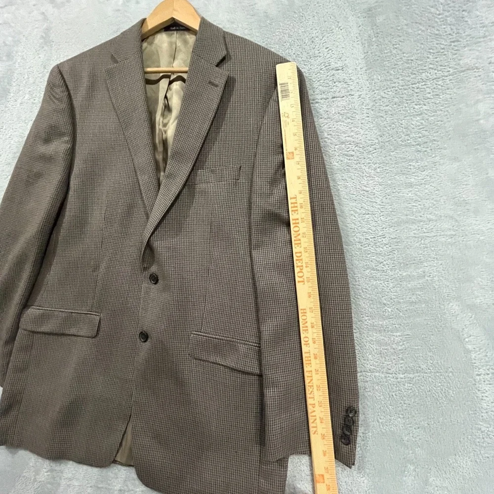 RALPH LAUREN Blazer Men's 44L Houndstooth Wool Silk Preppy Sports Coat‎